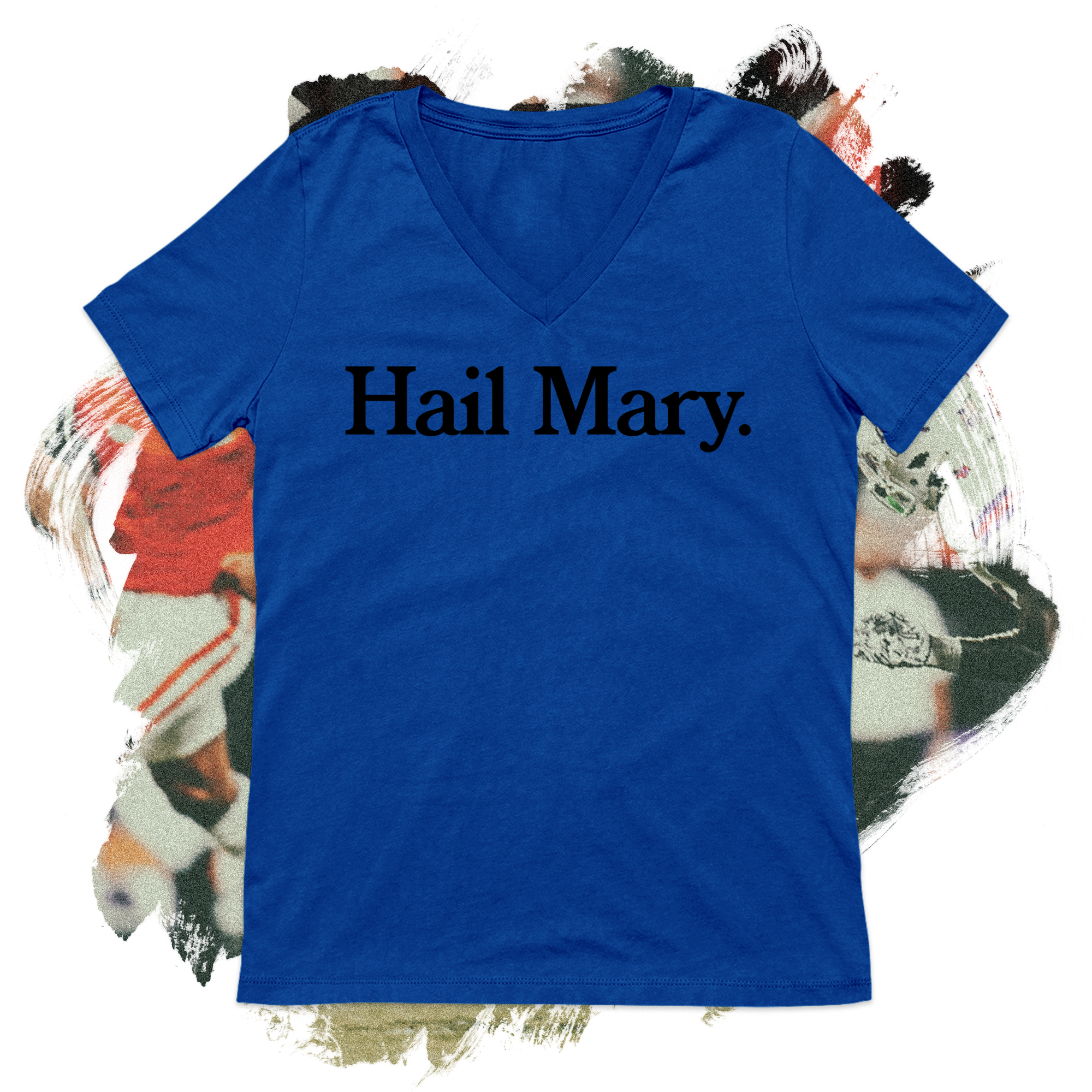 Hail Mary Black Football V-Neck