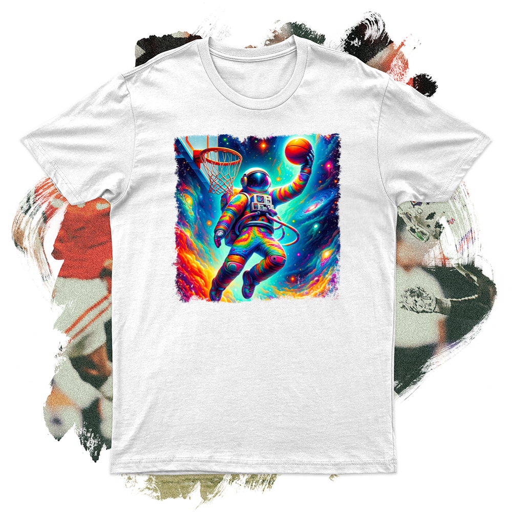Psychedelic Astronaut with Basketball Softstyle Tee
