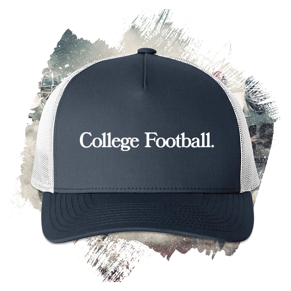 College Footbal White Trucker Cap