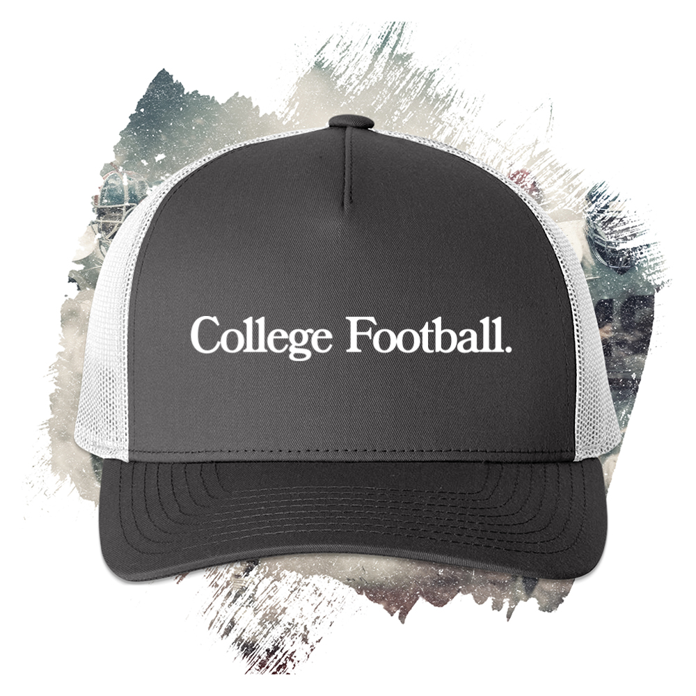 College Footbal White Trucker Cap