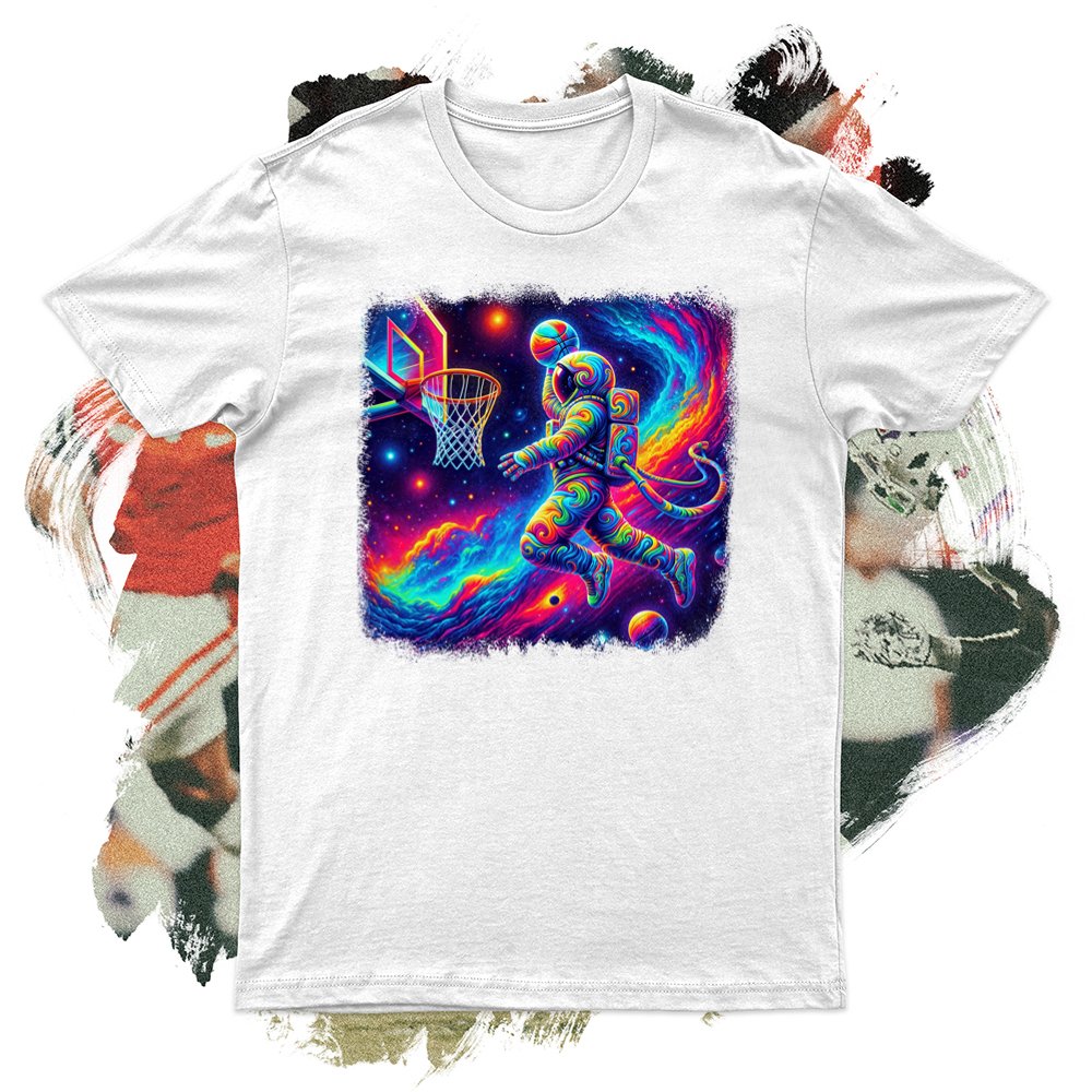 A Psychedelic Astronaut Facing the Hoop Softstyle Tee